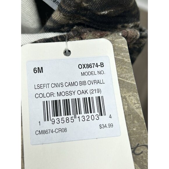 Carhartt Toddler Camo Mossy Oak Overalls/ Bibs Size 6M Bodysuit Farm NWT $34.99 - Picture 5 of 7